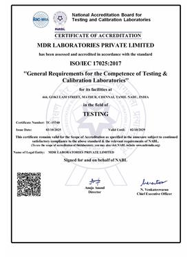 ISO 17025 Certificate